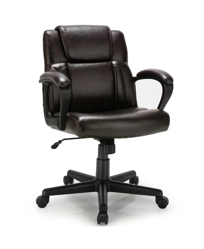 Costway Executive Leather Office Chair Adjustable Computer Desk Chair