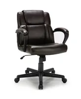 Costway Executive Leather Office Chair Adjustable Computer Desk Chair