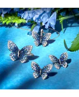Le Vian Denim Ombre (1-3/4 ct. t.w.) & White Sapphire (1/2 ct. t.w.) Butterfly Stud Earrings in 14k White Gold