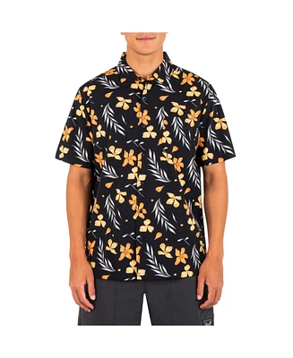 Hurley Men's Rincon Print Short Sleeve Button-Up Shirt
