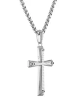 Bulova Men's Icon Damascus Steel Pendant Necklace in Sterling Silver, 24" + 2" extender