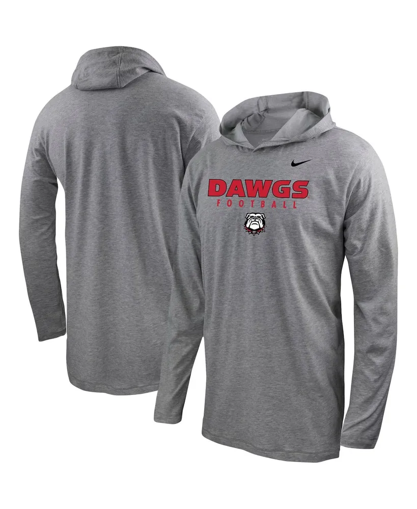 Women's Nike Heather Gray Georgia Bulldogs Football Long Sleeve Hoodie T-shirt