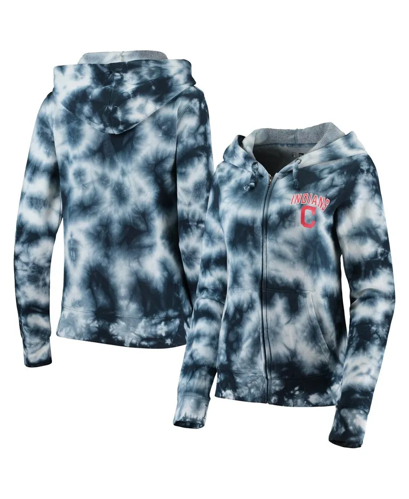 Women's Houston Astros New Era Navy Tie-Dye Fleece Full-Zip Hoodie