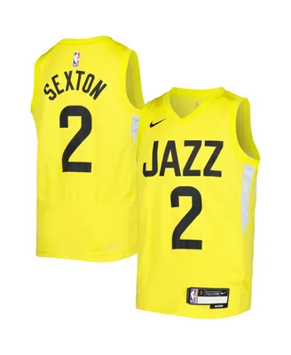 Big Boys and Girls Nike Collin Sexton Yellow Utah Jazz 2021/22 Swingman Jersey - Icon Edition