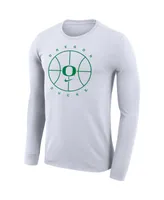 Men's Nike White Oregon Ducks Basketball Icon Legend Performance Long Sleeve T-shirt