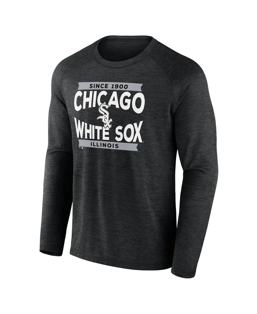 Men's Fanatics Black Chicago White Sox Heroic Play Raglan Long Sleeve T-shirt