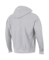 Men's Champion Heathered Gray Wisconsin Badgers Team Arch Reverse Weave Pullover Hoodie