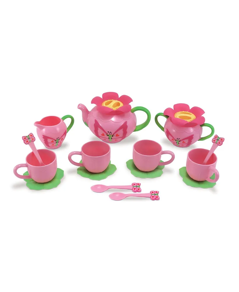 Melissa & Doug Butterfly Tea Set (15 pcs) - Play Food Accessories