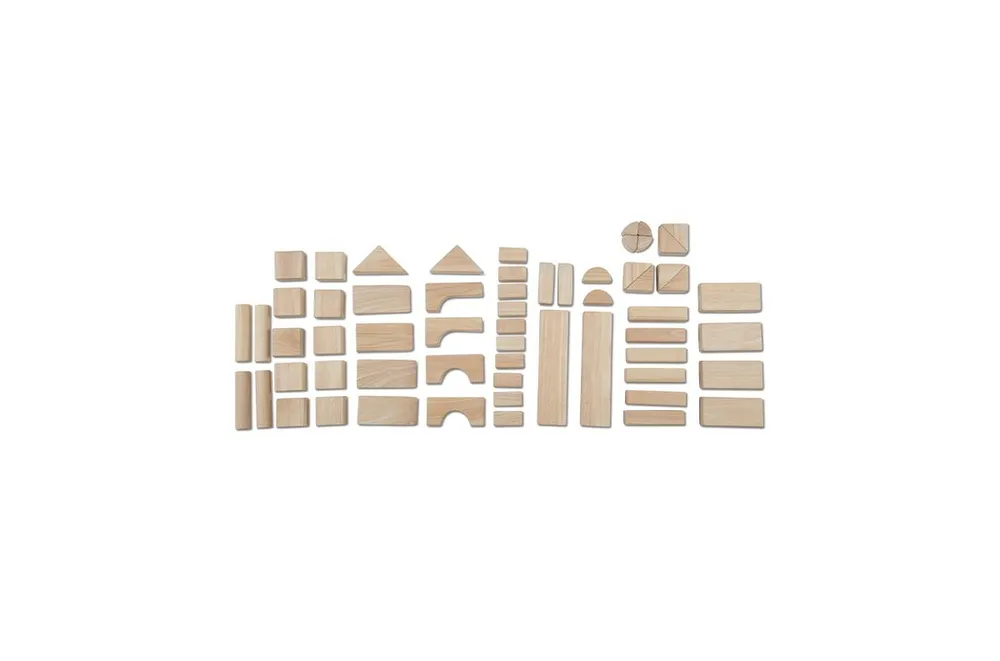 Melissa & Doug Standard Unit Solid-Wood Building Blocks With Wooden Storage Tray (60 pcs)