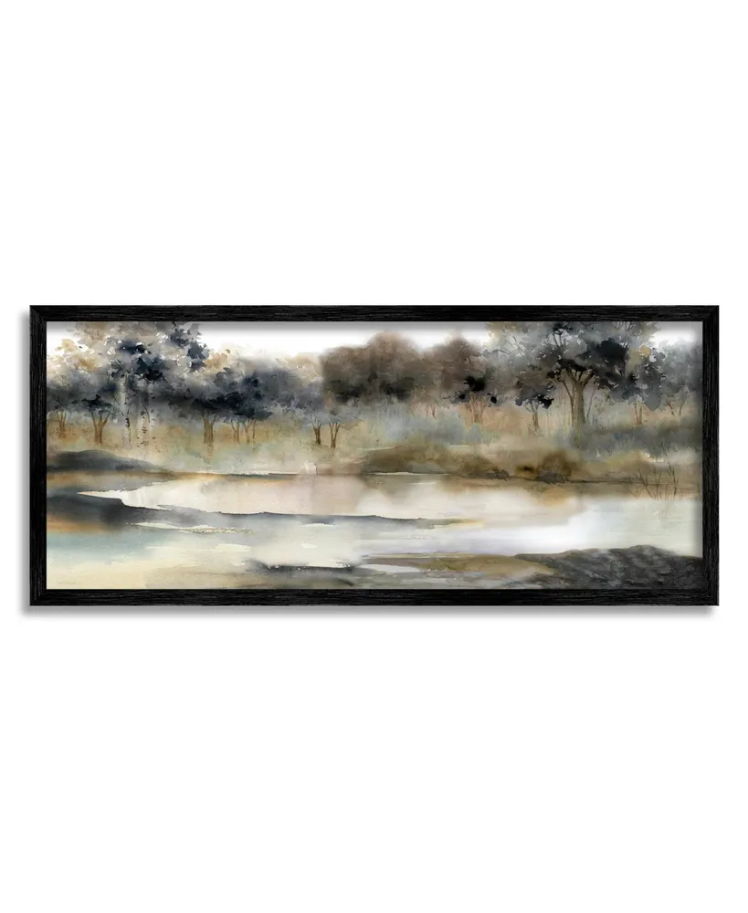 Stupell Industries Trees By Lakeside Landscape Framed Giclee Art, 13" x 1.5" x 30" - Multi