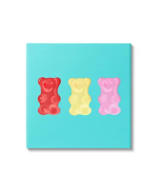 Stupell Industries Cute Gummy Bear Candies Canvas Wall Art, 24" x 1.5" x 24" - Multi