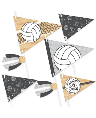 Bump, Set, Spike Volleyball Party Photo Props Pennant Flag Centerpieces 20 Ct