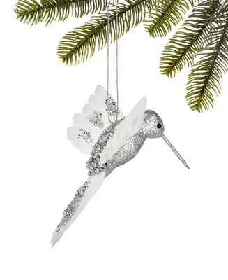 Holiday Lane Shine Bright Feathered Glitter Hummingbird Ornament, Exclusively at Macy's