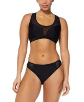 Reebok Womens Mesh Bikini Top Mesh Hipster Bikini Bottoms