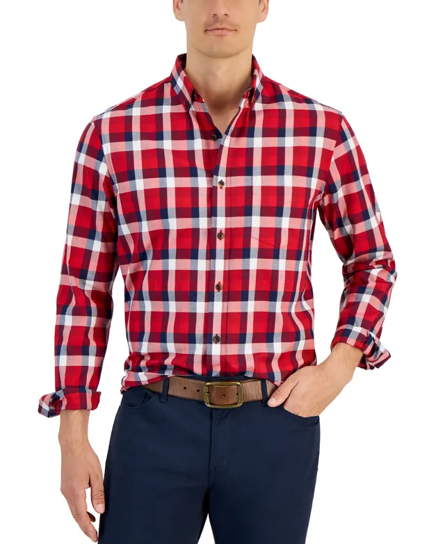 Men's Regular-Fit Plaid Flannel Shirt, Created for Macy's