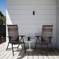 Patio Rattan Folding Chair Recliner Back Adjustable