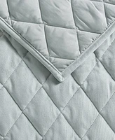 Laura Ashley Solid Velvet Diamond Stitch Piece Quilt Set
