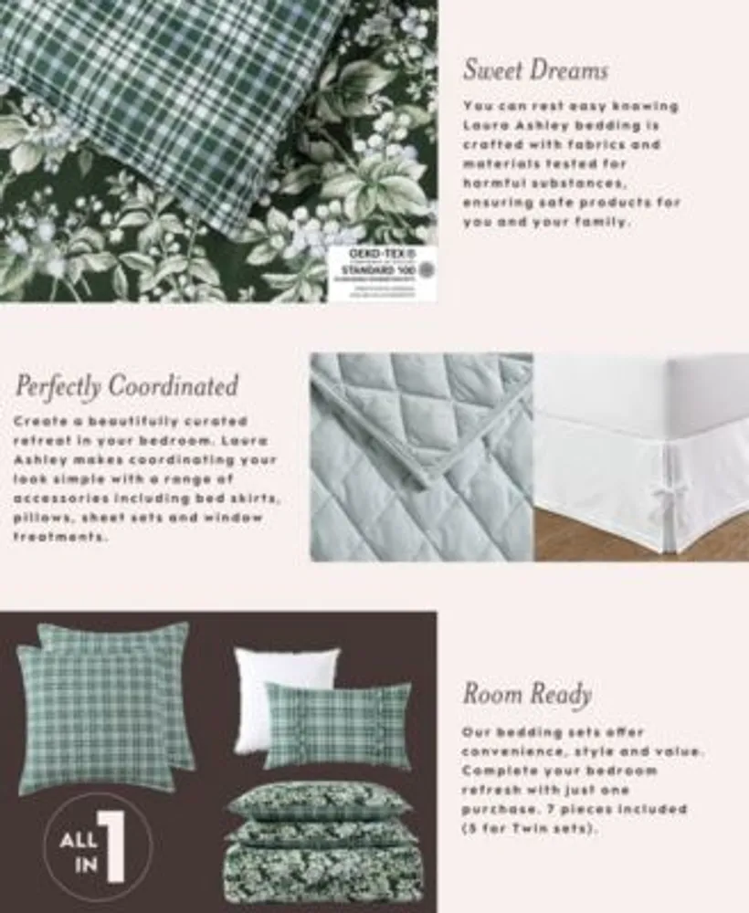 Laura Ashley Bramble Floral Cotton Reversible Comforter Sets