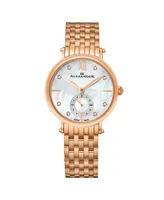 Alexander Women's Roxana Rose-Gold Stainless Steel , Mother of Pearl Dial , 34mm Round Watch - Rose