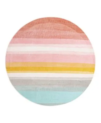 Bayshore Home Campy Kids Pastel Abstract Rainbow Area Rug