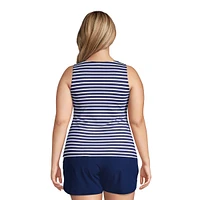 Lands' End Plus Long High Neck Upf 50 Modest Tankini Swimsuit Top