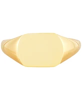 Polished Rounded-Edge Rectangle Signet Ring in 10k Gold