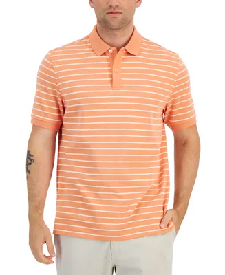 Club Room Men's Striped Interlock Polo Shirt, Created for Macy's