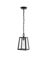 Glendale 6.75" 1-Light Farmhouse Industrial Iron, Glass Outdoor Led Pendant