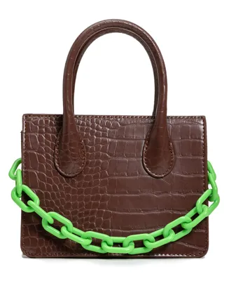 Like Dreams Kenzie Chain Croc Faux Leather Mini Crossbody Bag