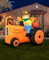 Glitzhome 7' Fall Lighted Inflatable Tractor Decor