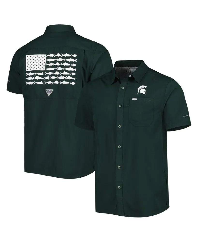 Men's Columbia Pfg Green Michigan State Spartans Slack Tide Camp Button-Up Shirt