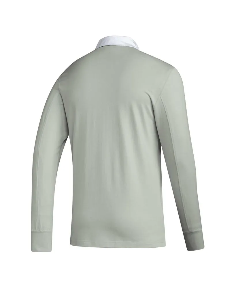 Men's adidas 2023 Player Gray Nashville Sc Travel Long Sleeve Polo Shirt