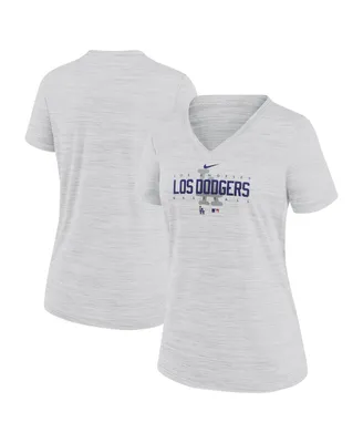 Women's Nike White Los Angeles Dodgers City Connect Velocity Practice Performance V-Neck T-shirt