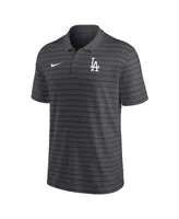 Men's Nike Charcoal Los Angeles Dodgers Authentic Collection Victory Striped Performance Polo Shirt