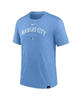 Men's Nike Heather Light Blue Kansas City Royals Authentic Collection Early Work Tri-Blend Performance T-shirt