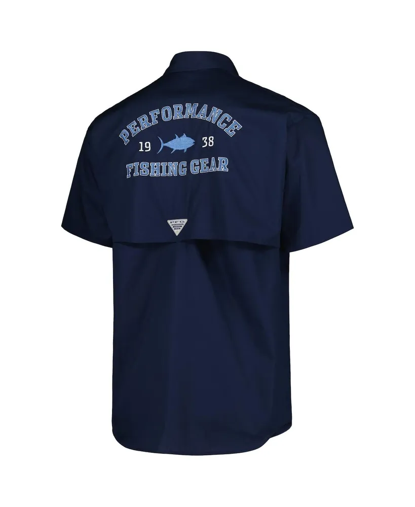 Men's Columbia Navy North Carolina Tar Heels Bonehead Button-Up Shirt