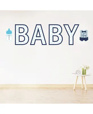 It's a Boy - Peel and Stick Blue Baby Shower Standard Banner Wall Decals - Baby