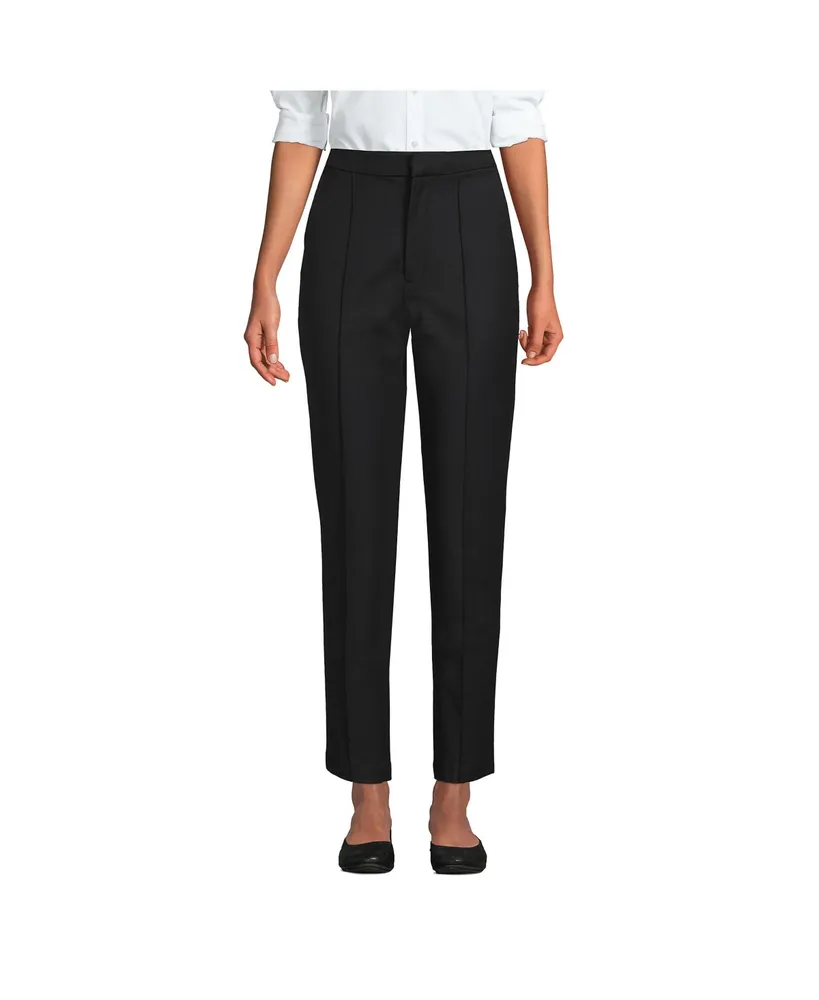 Lands' End Women's High Rise Bi Stretch Pintuck Pencil Ankle Pants