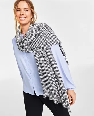 On 34th Women's Classic Houndstooth Supersoft Wrap Scarf, Created for Macy's