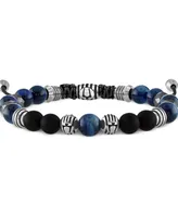 Bulova Men's Marine Star Beaded Bolo Bracelet in Stainless Steel