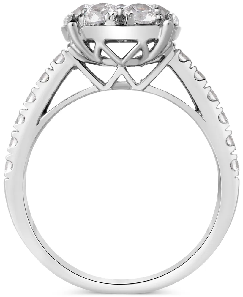 Diamond Halo Cluster Engagement Ring (2 ct. t.w.) in 14k White Gold