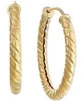 Round Twist Small Hoop Earrings in 10k Gold, 5/8"