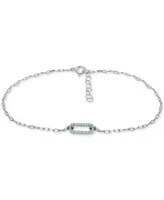 Giani Bernini Cubic Zirconia Pave Link Ankle Bracelet in Sterling Silver & 18k Gold-Plate, Created for Macy's