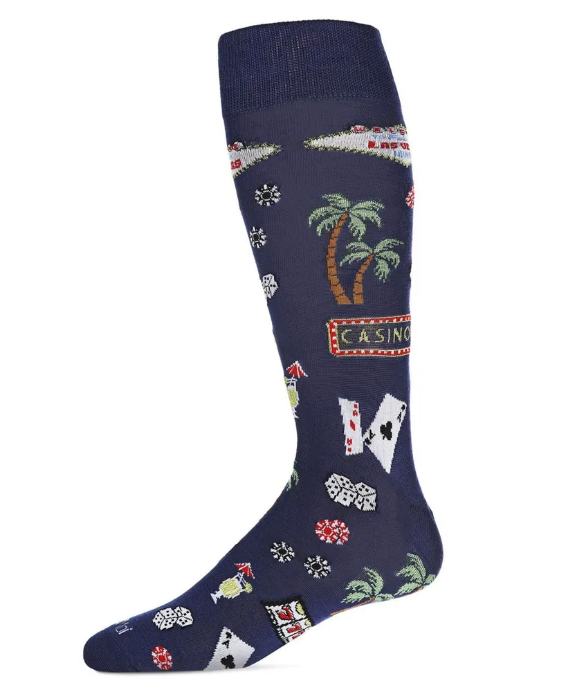 MeMoi Men's Viva Las Vegas Rayon from Bamboo Novelty Crew Socks