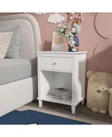 Streamdale Furniture Wooden Nightstand With One Drawer One Shelf For Kids, Adults