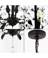 Adoria 12" 3-Light Contemporary Bohemian Iron, Acrylic Led Pendant