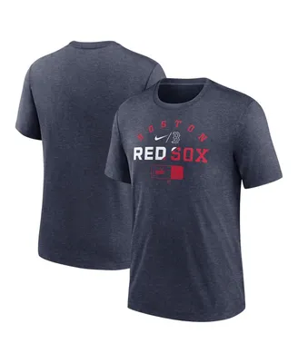 Men's Nike Heather Navy Boston Red Sox Rewind Review Slash Tri-Blend T-shirt