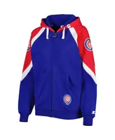 Women's Starter Royal, Red Chicago Cubs Hail Mary Full-Zip Hoodie