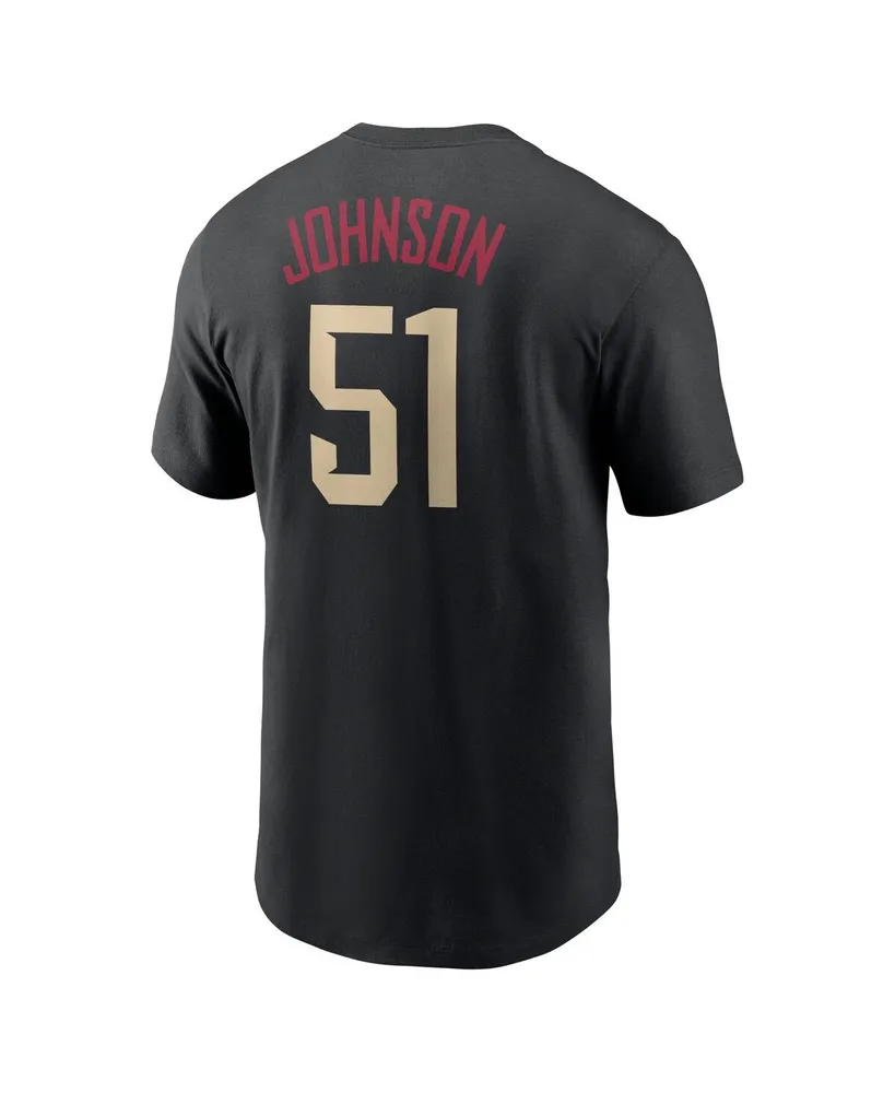 Men's Nike Randy Johnson Black Arizona Diamondbacks City Connect Name and Number T-shirt