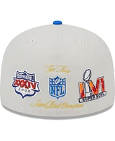 Men's New Era Khaki, Royal Los Angeles Rams Super Bowl Champions Patch 59FIFTY Fitted Hat